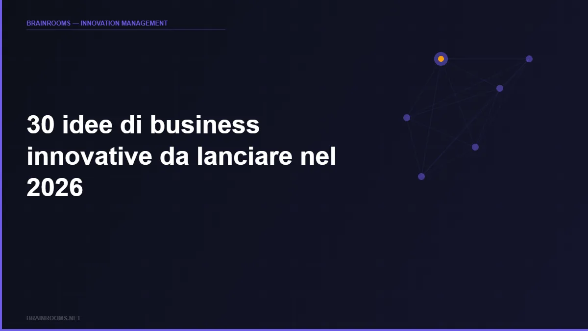 30 idee di business innovative da lanciare nel 2026