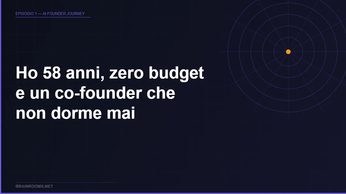 Episodio 1 — Ho creato una start-up, zero budget e un co-founder che non dorme mai